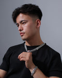 MIAMI ICED CUBAN BRACELET- WHITE GOLD (15mm)