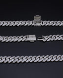 MIAMI ICED CUBAN BRACELET- WHITE GOLD (15mm)