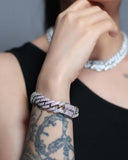 MIAMI ICED CUBAN BRACELET- WHITE GOLD (15mm)