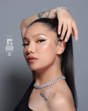 MIAMI ICED CUBAN NECKLACE - WHITE GOLD (15mm)